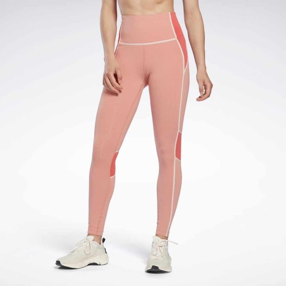 Reebok Lux High-Rise Colorblock Pink Leggings Yoga Pants Women's Plus Size 2X